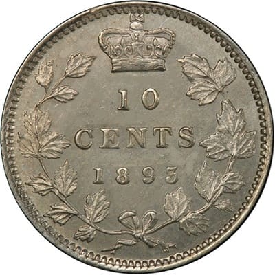 Canadian 1893 10 Cent Value