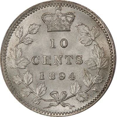 Canadian 1894 10 Cent Value