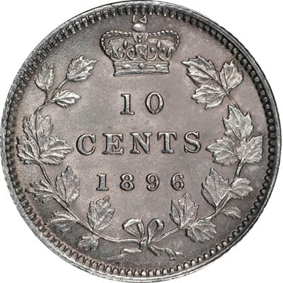 Canadian 1896 10 Cent Value