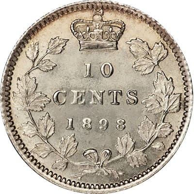 Canadian 1898 10 Cent Value