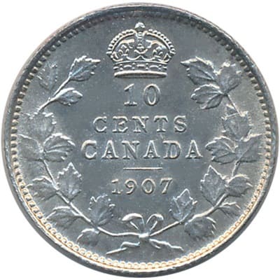 Canadian 1907 10 Cent Value