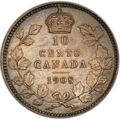 Canadian Canadian 1908 10 Cent Value