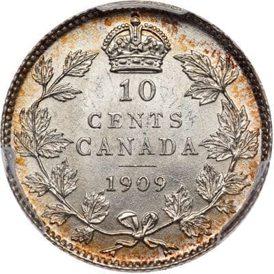 Canadian 1909 10 Cent Value
