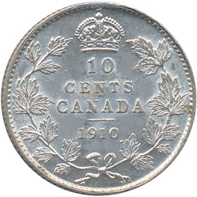 Canadian 1910 10 Cent Value