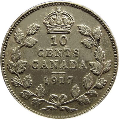 Canadian 1917 10 Cent Value