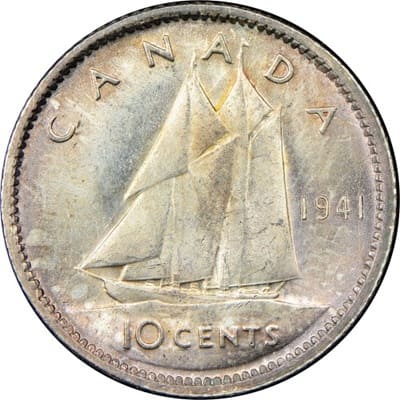 Canadian 1941 10 Cent Value