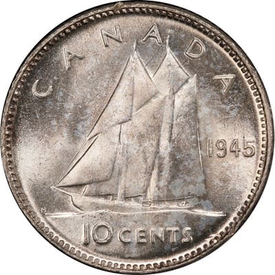 Canadian 1945 10 Cent Value