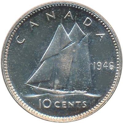 Canadian 1946 10 Cent Value