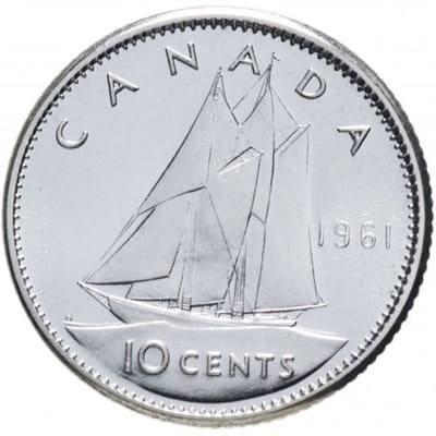 Canadian 1960 10 Cent Value