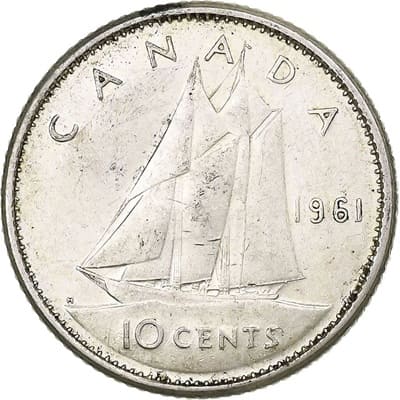 Canadian 1961 10 Cent Value