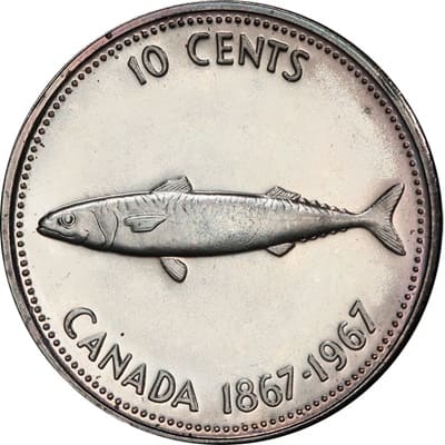 Canadian 1967 10 Cent Value