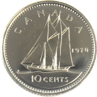 Canadian 1970 10 Cent Value