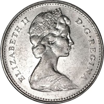 Canadian Canadian 1972 10 Cent Value