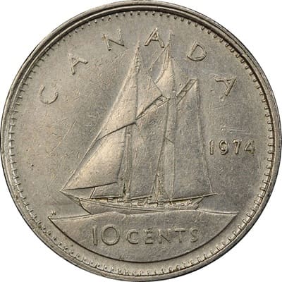 Canadian 1974 10 Cent Value