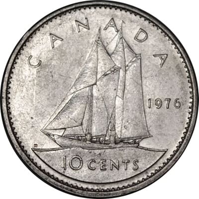 Canadian 1976 10 Cent Value