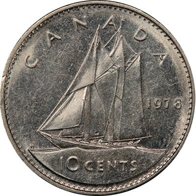 Canadian 1978 10 Cent Value