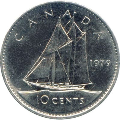 Canadian 1979 10 Cent Value