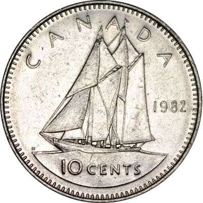Canadian 1982 10 Cent Value