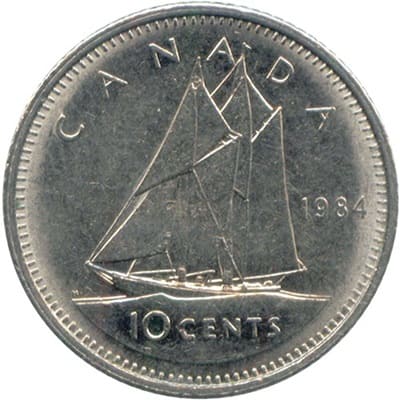 Canadian 1984 10 Cent Value