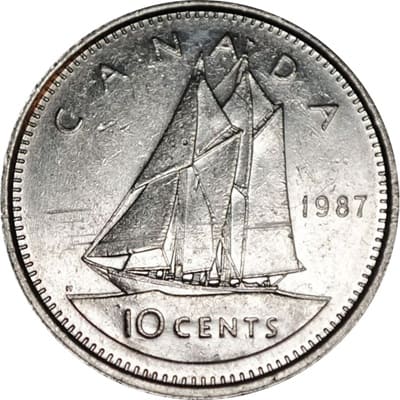 Canadian 1987 10 Cent Value
