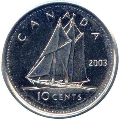 Canadian 2003 10 Cent Value