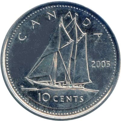 Canadian 2005 10 Cent Value