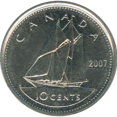 Canadian 2007 10 Cent Value