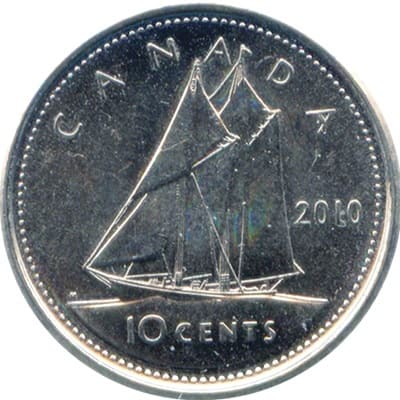 Canadian 2010 10 Cent Value