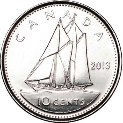 Canadian 2013 10 Cent Value
