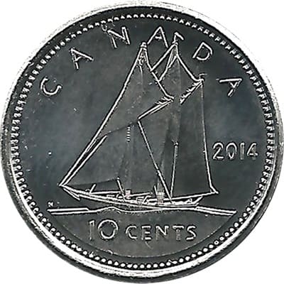 Canadian 2014 10 Cent Value