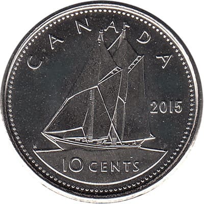 Canadian 2015 10 Cent Value