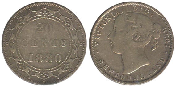 Canadian 1880 20 Cent Value