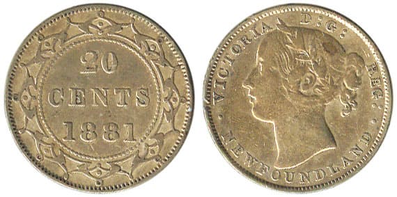 Canadian 1881 20 Cent Value