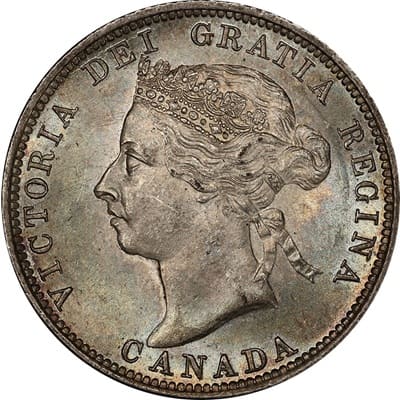 Canadian 1893 20 Cent Value