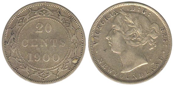 Canadian 1900 20 Cent Value