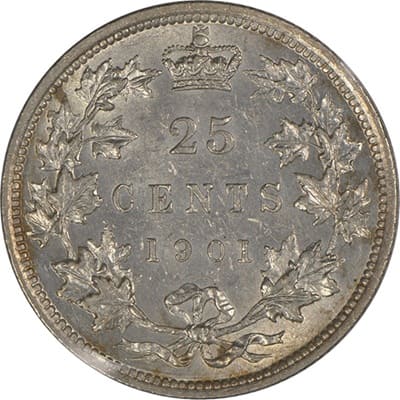 Canadian 1901 25 Cent Value