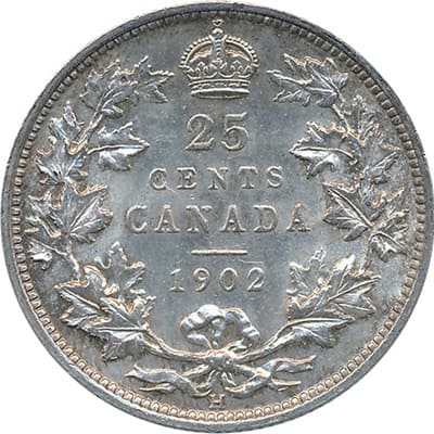 Canadian 1902 25 Cent Value