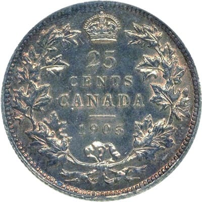 Canadian 1905 25 Cent Value