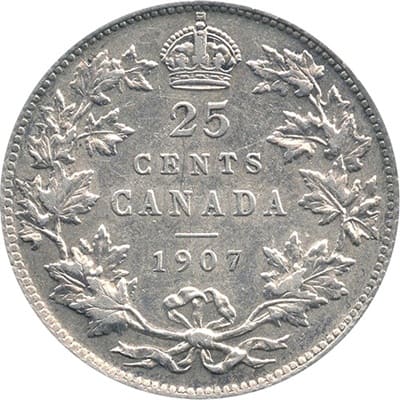 Canadian 1907 25 Cent Value