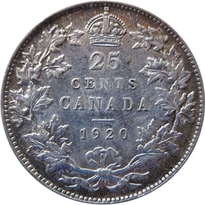 Canadian 1920 25 Cent Value