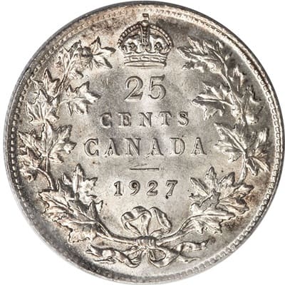 Canadian 1927 25 Cent Value