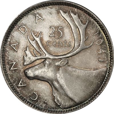Canadian 1941 25 Cent Value