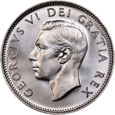 Canadian 1951 25 Cent Value