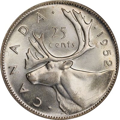 Canadian 1952 25 Cent Value