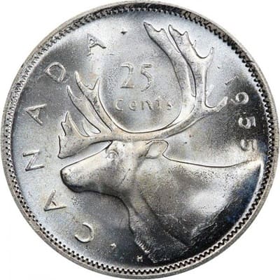 Canadian 1955 25 Cent Value