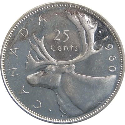 Canadian 1960 25 Cent Value