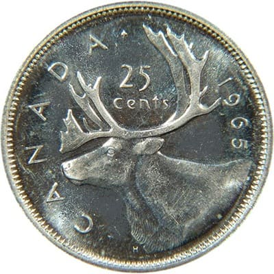 Canadian 1965 25 Cent Value