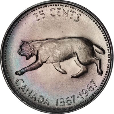 Canadian 1967 25 Cent Value
