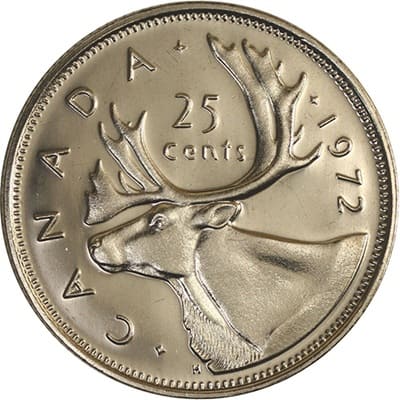 Canadian 1972 25 Cent Value