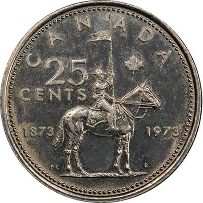 Canadian 1973 25 Cent Value